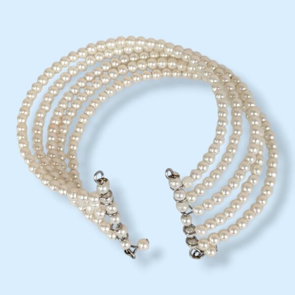 Vintage 5-Strand Faux Pearl Bracelet - Picture 5 of 6